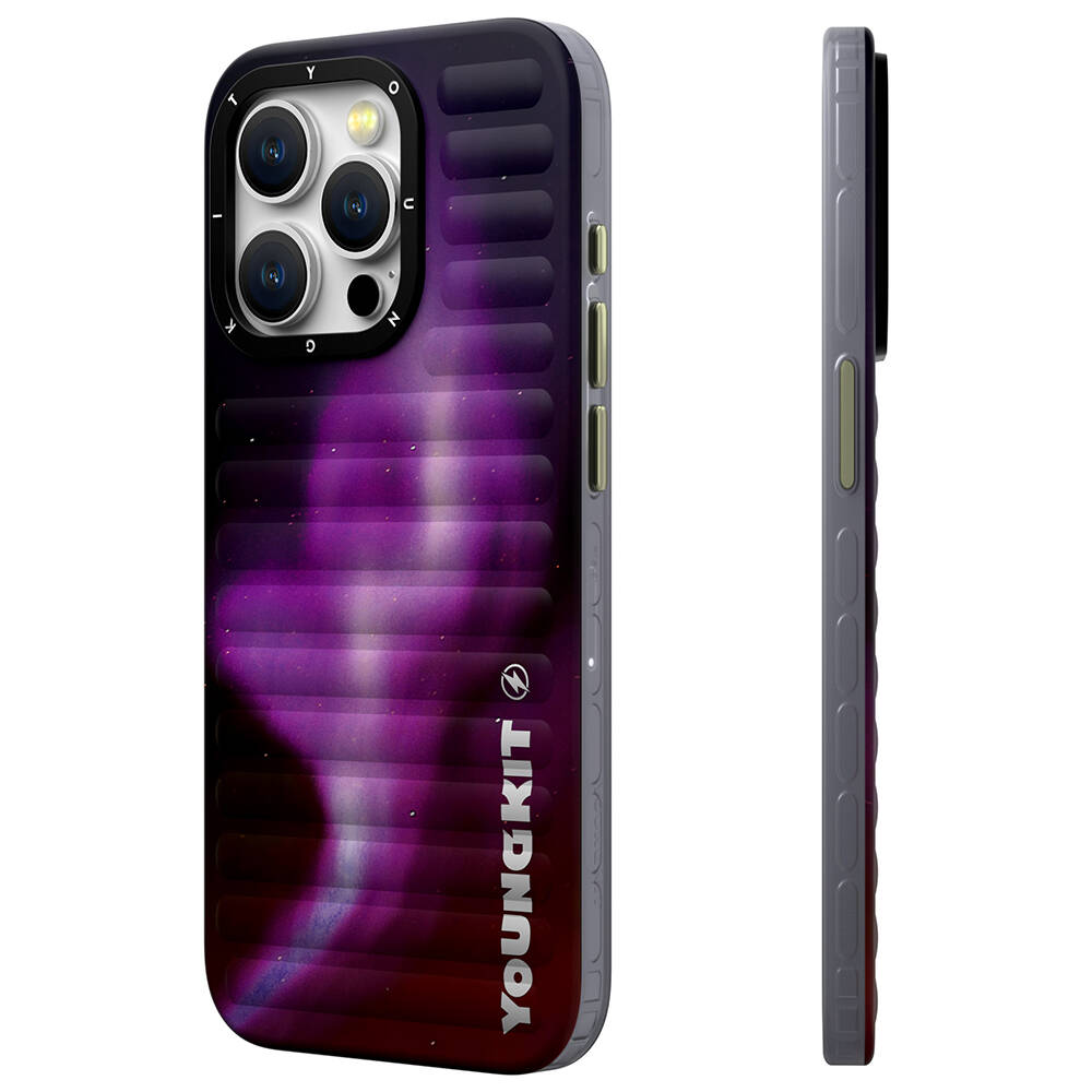Apple iPhone 15 Pro Max Uyumlu Kılıf Kuzey Işıkları Desenli Youngkit Aurora Serisi Kapak - 2