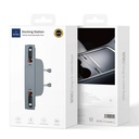 Wiwu Wi-DS001 Tesla Uyumlu Type-C Lightning USB-A Akıllı Araç İçi Şarj İstasyonu 60W - 5