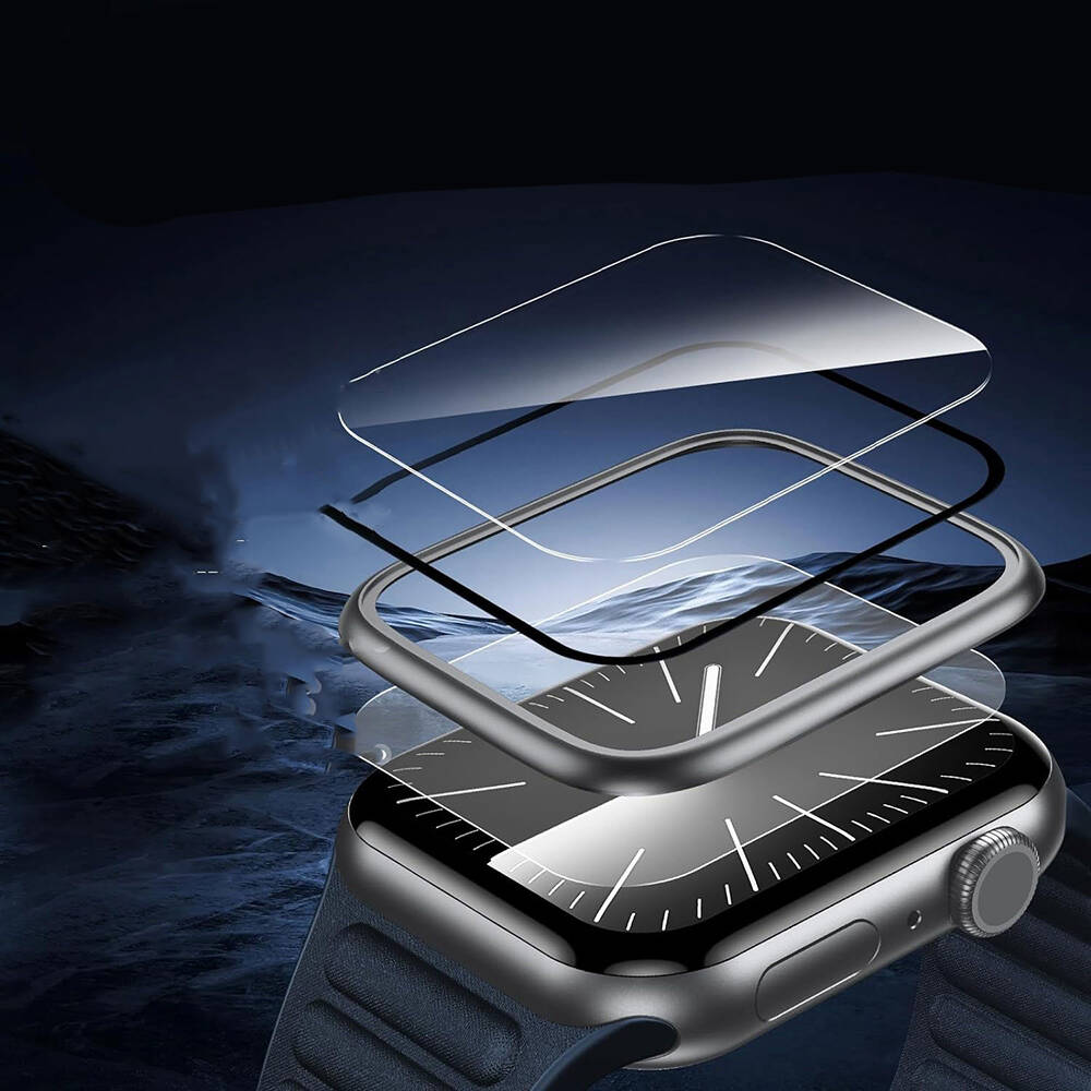 Apple Watch 7 45mm Uyumlu Wiwu Wi-JD106 Easy Install Akıllı Saat Temperli Cam Ekran Koruyucu - 2