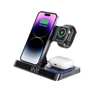 Wiwu Wi-W006 Power Air 5in1 Dijital Saatli ve Alarmlı Hızlı Şarj Özellikli Magnetik Kablosuz Şarj Standı - 4