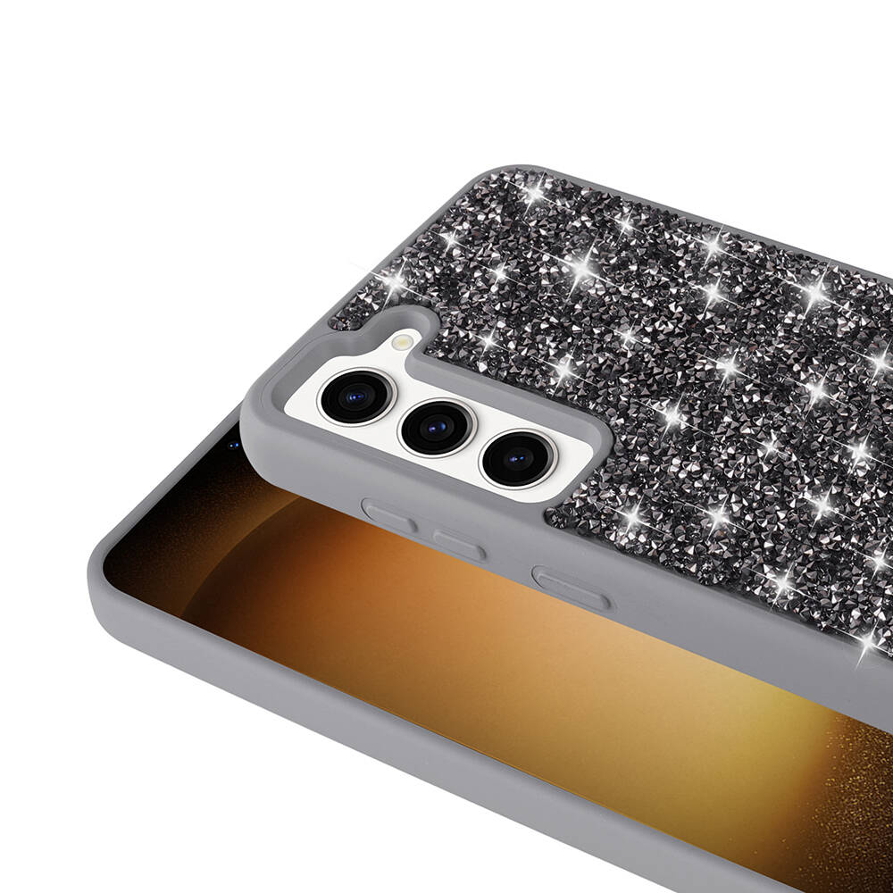 Samsung Galaxy S23 Uyumlu Kılıf Parlak Taşlı Tasarım Zore Pırlanta Kapak - 5
