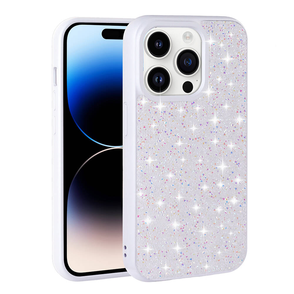 Apple iPhone 14 Pro Max Uyumlu Kılıf Parlak Taşlı Tasarım Zore Pırlanta Kapak - 1