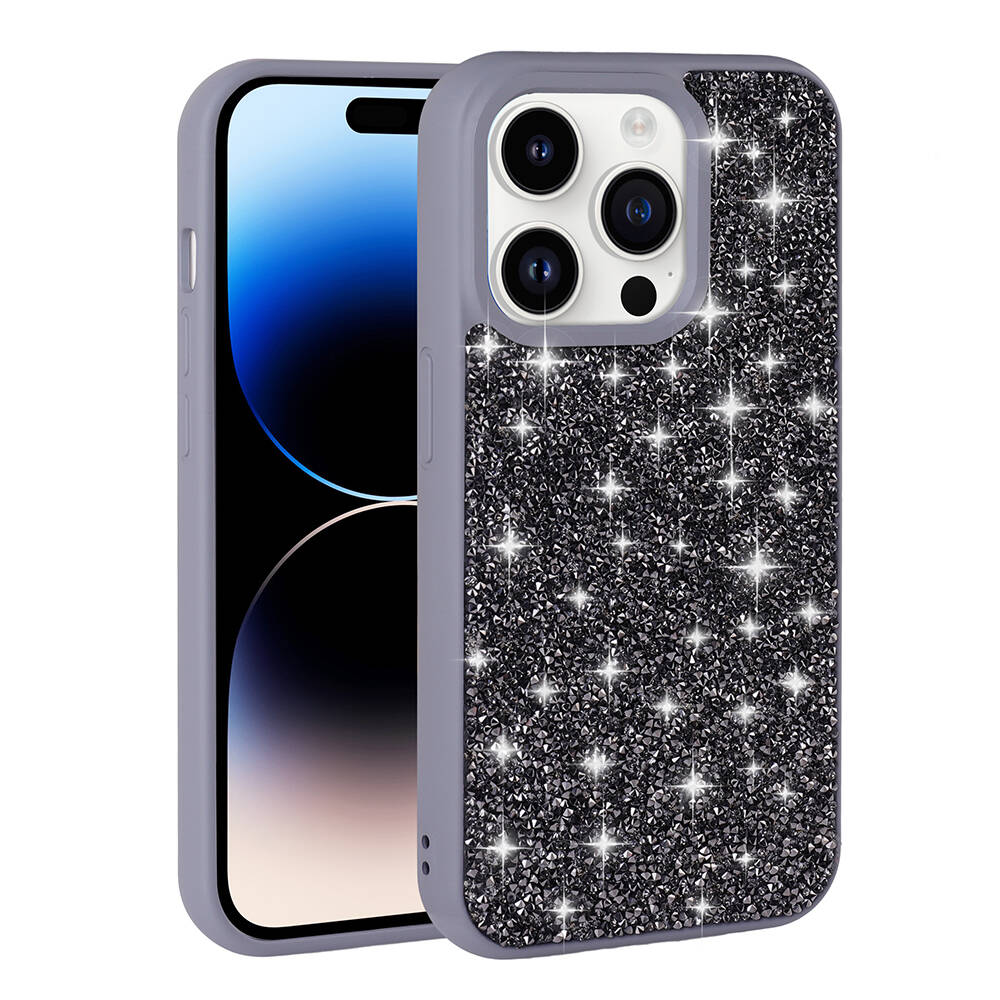 Apple iPhone 14 Pro Max Uyumlu Kılıf Parlak Taşlı Tasarım Zore Pırlanta Kapak - 6
