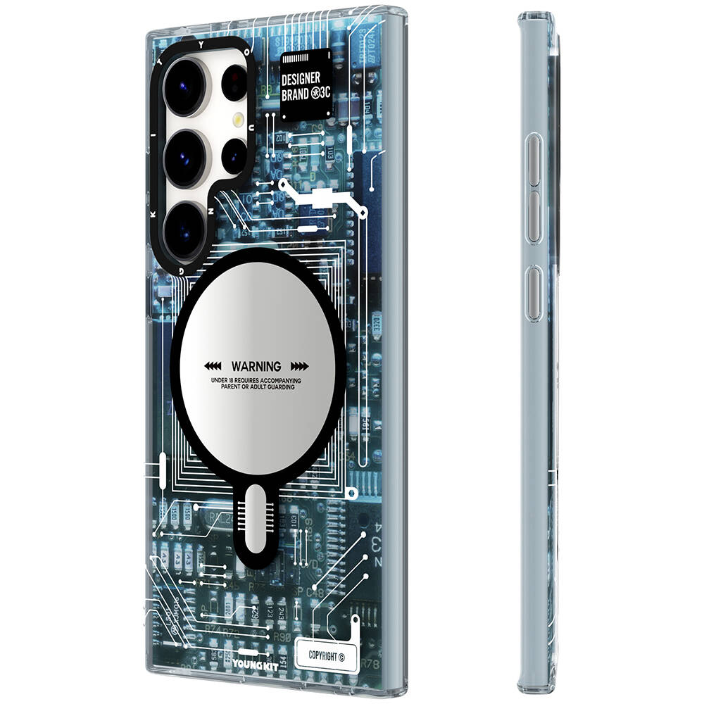 Samsung Galaxy S24 Ultra Uyumlu Kılıf Magsafe Şarj Özellikli YoungKit Technology Serisi Kapak - 8