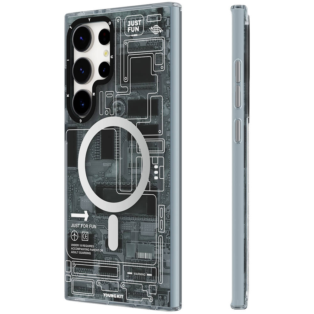 Samsung Galaxy S24 Ultra Uyumlu Kılıf Magsafe Şarj Özellikli YoungKit Technology Serisi Kapak - 9