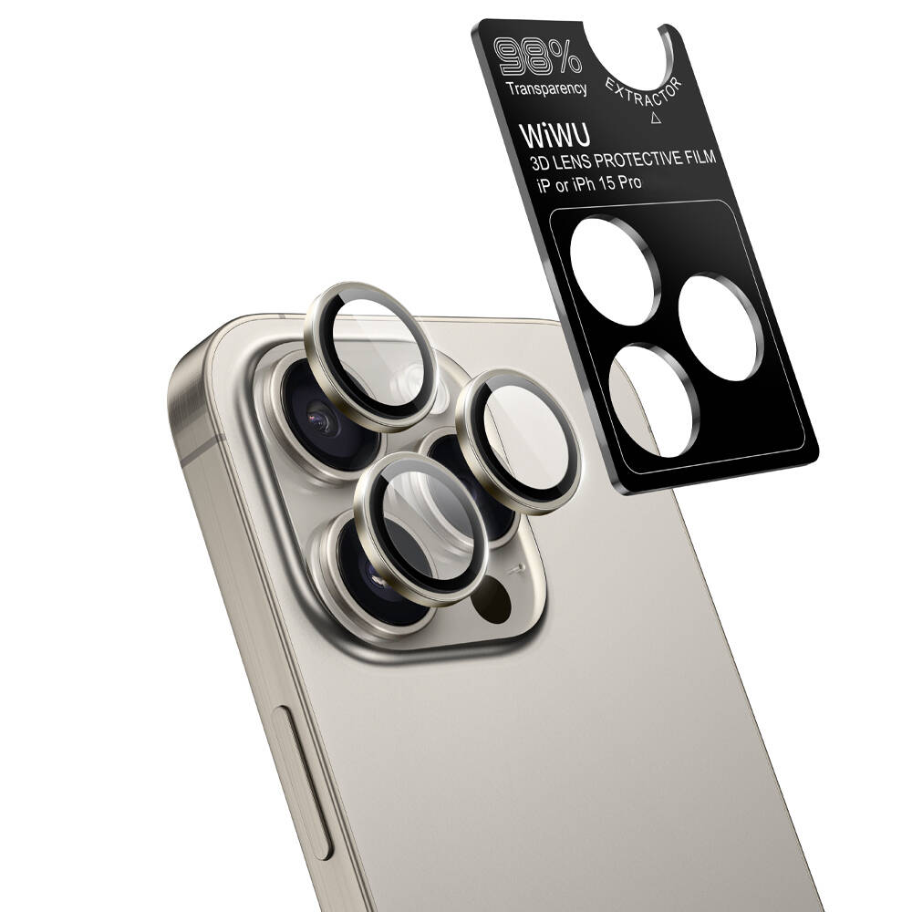 Apple iPhone 15 Pro Max Uyumlu Wiwu LG-004 PVD Lens Guard Metal Kamera Lens Koruyucu - 2