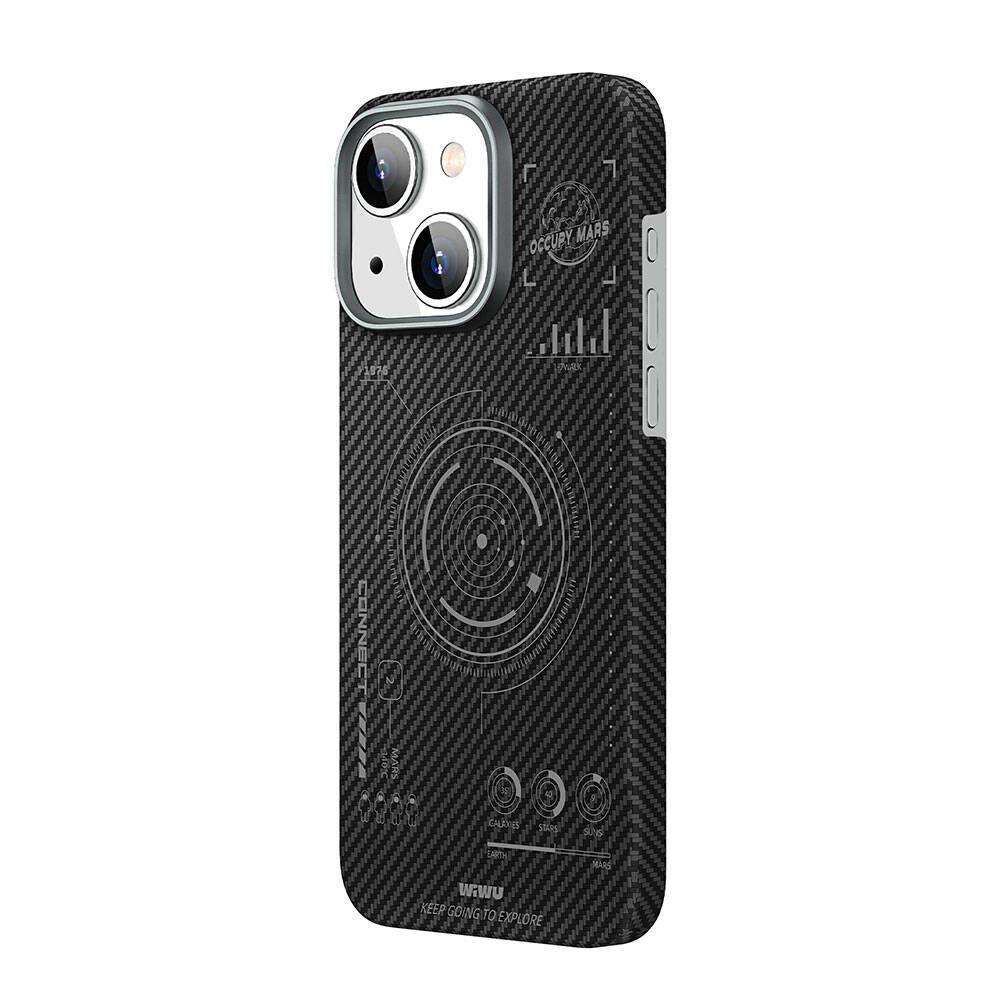 Apple iPhone 15 Plus Uyumlu Kılıf Wiwu HHX-016 Karbon Fiber 600D Mars Kevlar Kapak - 2