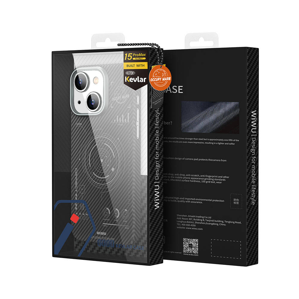 Apple iPhone 15 Plus Uyumlu Kılıf Wiwu HHX-016 Karbon Fiber 600D Mars Kevlar Kapak - 4