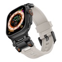 Apple Watch Ultra 49mm Uyumlu Zore KRD-101 Titanyum Metal Başlıklı Silikon Kordon - 6