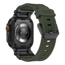 Apple Watch Ultra 49mm Uyumlu Zore KRD-101 Titanyum Metal Başlıklı Silikon Kordon - 9