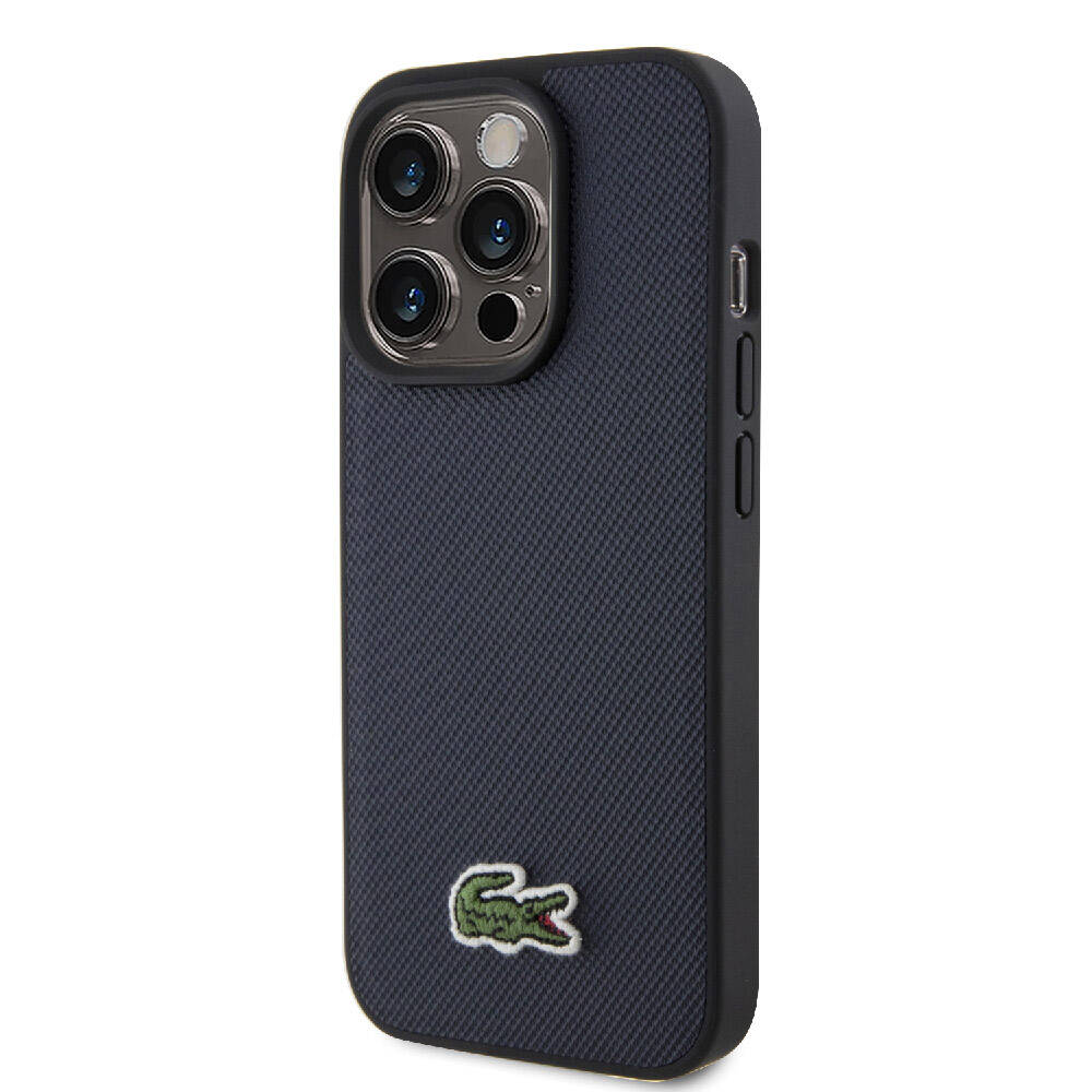 Apple iPhone 15 Pro Max Uyumlu Kılıf Lacoste Orjinal Lisanslı PU Pike Desenli Arka Yüzey İkonik Timsah Dokuma Logolu Kapak - 1