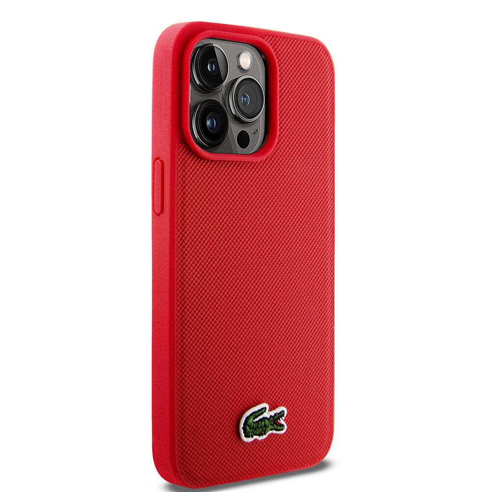 Apple iPhone 15 Pro Max Uyumlu Kılıf Lacoste Orjinal Lisanslı PU Pike Desenli Arka Yüzey İkonik Timsah Dokuma Logolu Kapak - 24