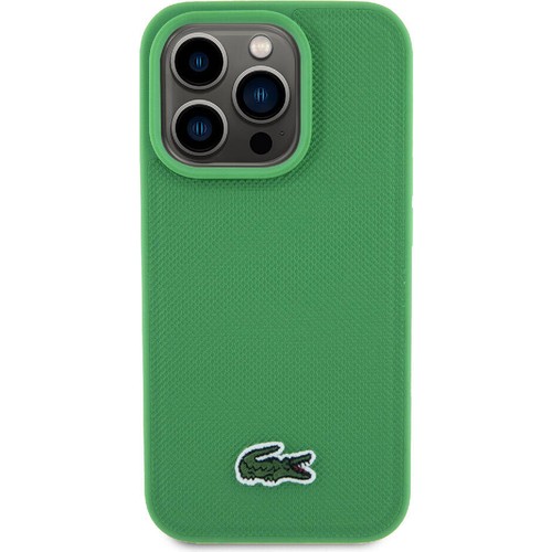 Apple iPhone 15 Pro Max Uyumlu Kılıf Lacoste Orjinal Lisanslı PU Pike Desenli Arka Yüzey İkonik Timsah Dokuma Logolu Kapak