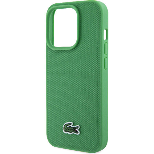 Apple iPhone 15 Pro Max Uyumlu Kılıf Lacoste Orjinal Lisanslı PU Pike Desenli Arka Yüzey İkonik Timsah Dokuma Logolu Kapak