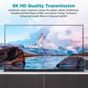 Qgeem QG-AV17 Görüntü ve Ses Aktarıcı HDMI Kablo 2.1 Versiyon 8K HD Kalite 48Gbps 4.57 metre - 2