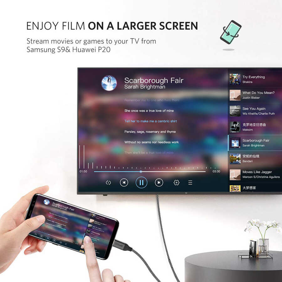 Qgeem QG-UA09 Type-C To HDMI Kablo - 8