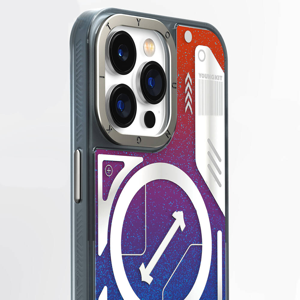 Apple iPhone 15 Pro Max Uyumlu Kılıf Magsafe Şarj Özellikli YoungKit Galaxy Serisi Kapak - 3