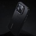 Apple iPhone 15 Pro Uyumlu Kılıf Magsafe Şarj Özellikli Karbon Fiber Benks Montage Hybrid Armor Pro 600D Kevlar Kapak - 4