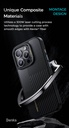 Apple iPhone 15 Pro Max Uyumlu Kılıf Magsafe Şarj Özellikli Karbon Fiber Benks Montage Hybrid Armor Pro 600D Kevlar Kapak - 18