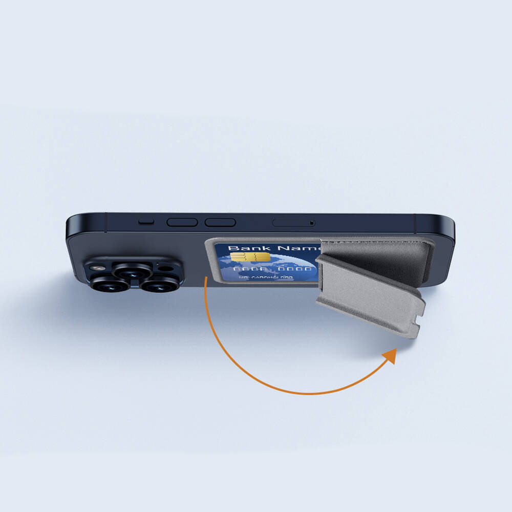 Wiwu MW-001 Pop-Up Sade Tasarımlı 3 Hazneli PU Magnetik Standlı Kartlık - 6