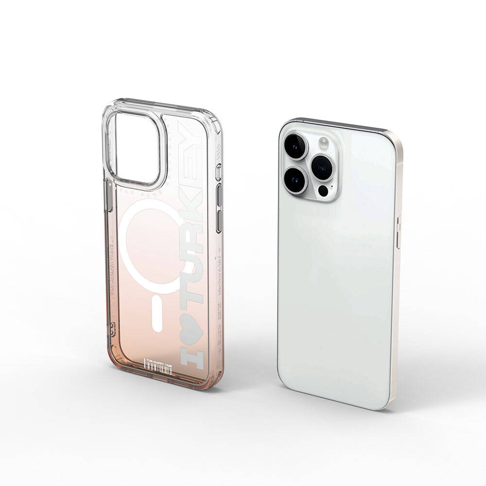 Apple iPhone 15 Pro Max Uyumlu Kılıf Magsafe Şarj Özellikli Transparan Renk Geçişli Wiwu Turkey C Serisi Kapak - 2