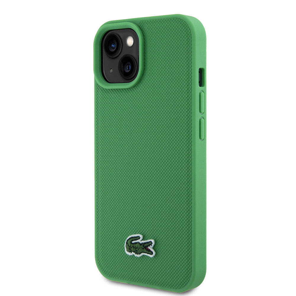 Apple iPhone 15 Uyumlu Kılıf Lacoste Orjinal Lisanslı PU Pike Desenli Arka Yüzey İkonik Timsah Dokuma Logolu Kapak - 1