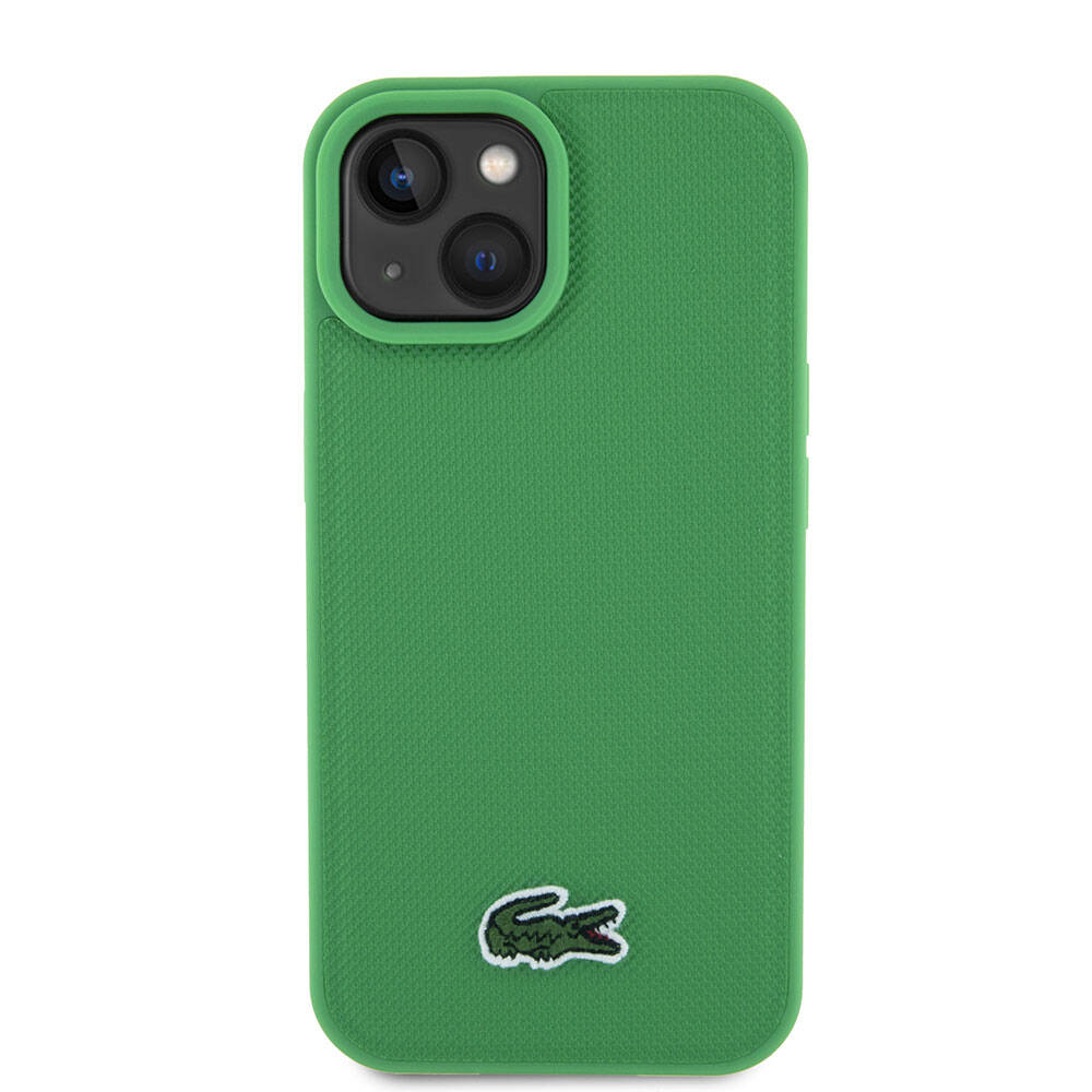 Apple iPhone 15 Uyumlu Kılıf Lacoste Orjinal Lisanslı PU Pike Desenli Arka Yüzey İkonik Timsah Dokuma Logolu Kapak - 2