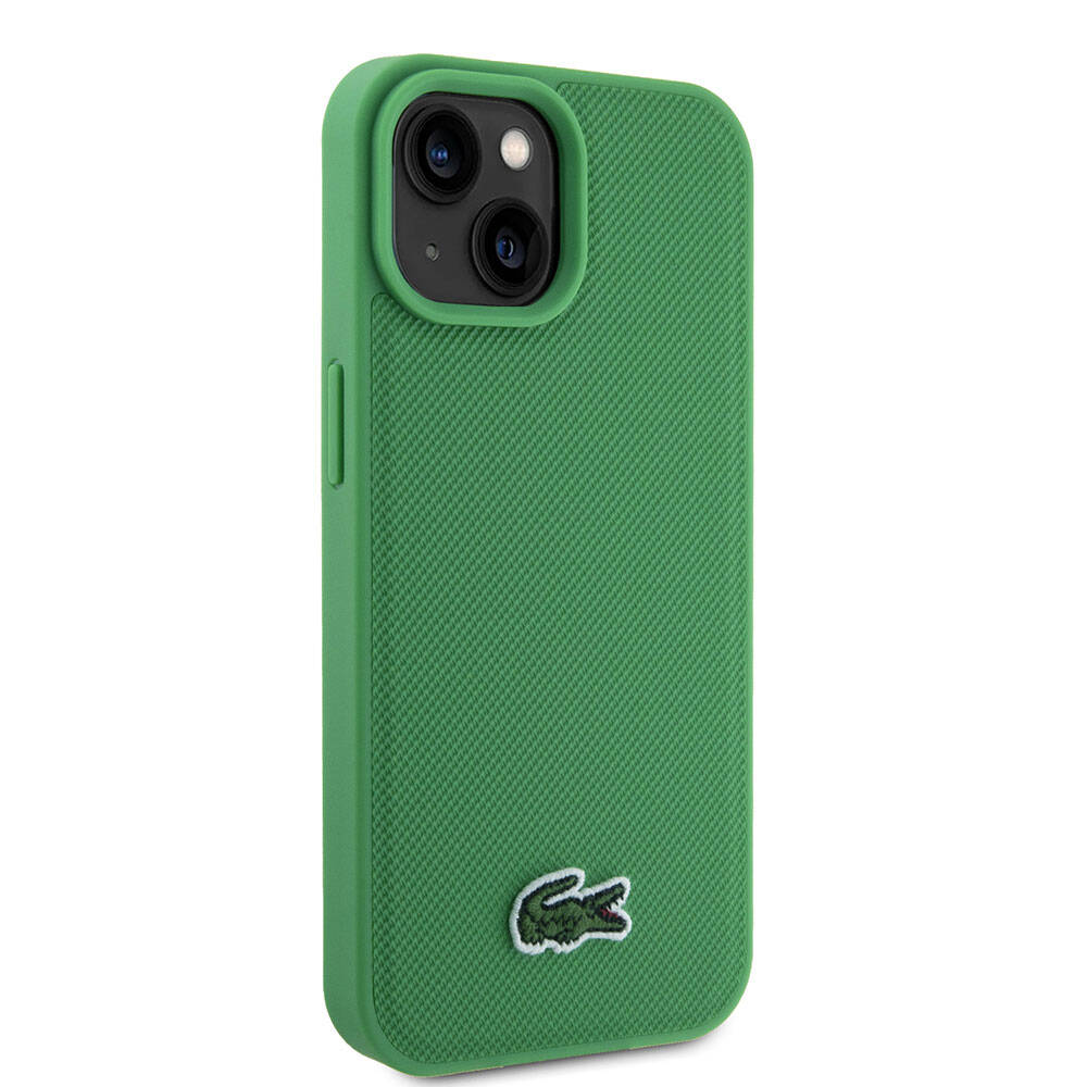 Apple iPhone 15 Uyumlu Kılıf Lacoste Orjinal Lisanslı PU Pike Desenli Arka Yüzey İkonik Timsah Dokuma Logolu Kapak - 3