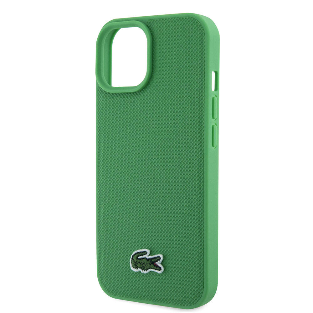 Apple iPhone 15 Uyumlu Kılıf Lacoste Orjinal Lisanslı PU Pike Desenli Arka Yüzey İkonik Timsah Dokuma Logolu Kapak - 5