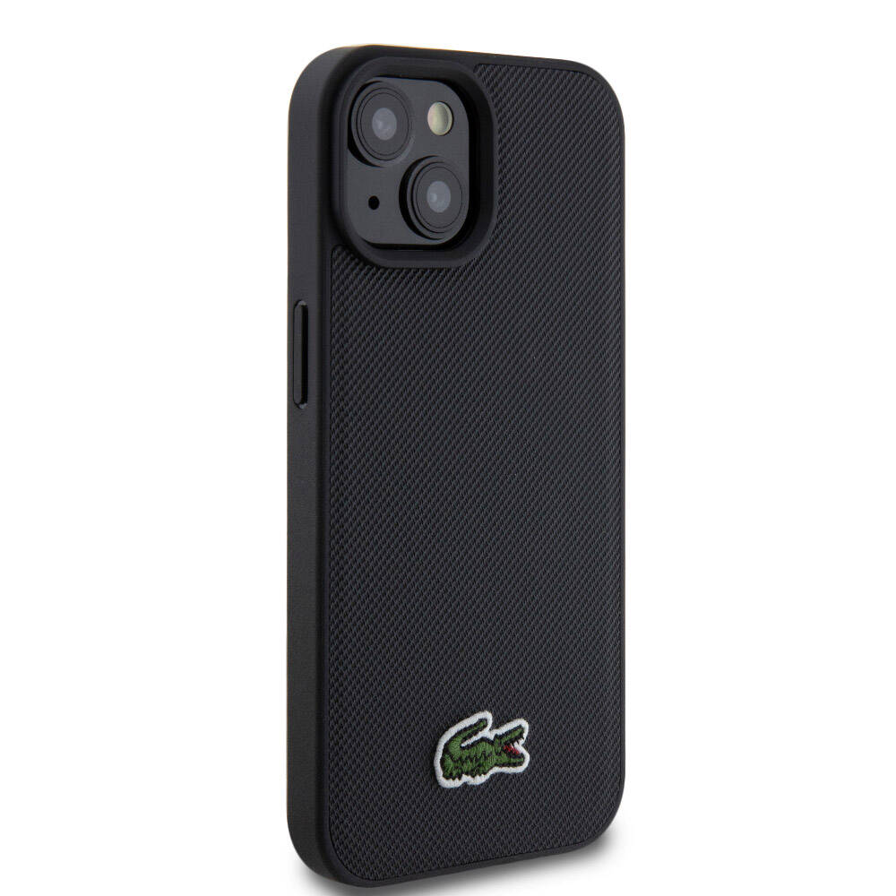 Apple iPhone 15 Uyumlu Kılıf Lacoste Orjinal Lisanslı PU Pike Desenli Arka Yüzey İkonik Timsah Dokuma Logolu Kapak - 10