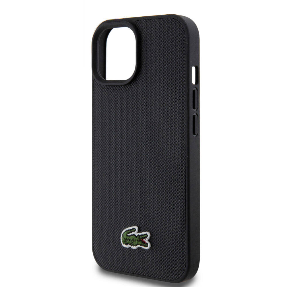 Apple iPhone 15 Uyumlu Kılıf Lacoste Orjinal Lisanslı PU Pike Desenli Arka Yüzey İkonik Timsah Dokuma Logolu Kapak - 12
