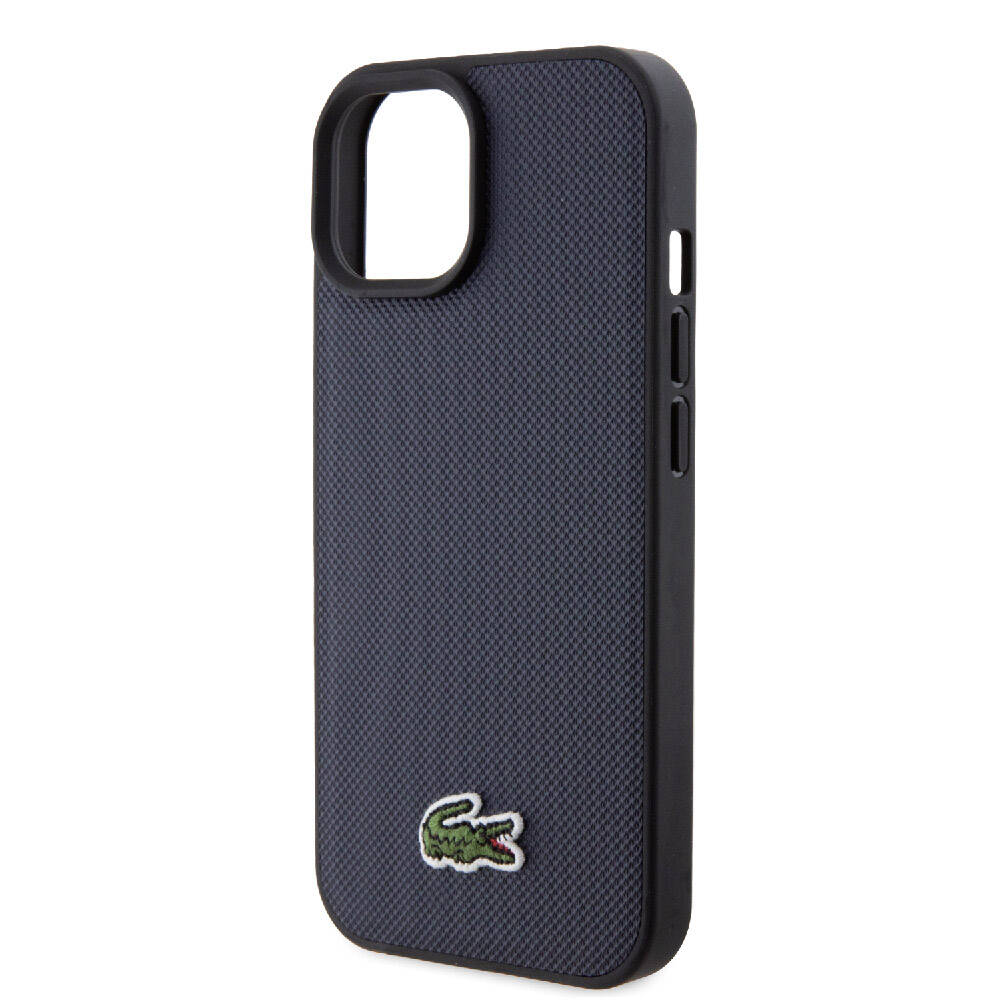 Apple iPhone 15 Uyumlu Kılıf Lacoste Orjinal Lisanslı PU Pike Desenli Arka Yüzey İkonik Timsah Dokuma Logolu Kapak - 19