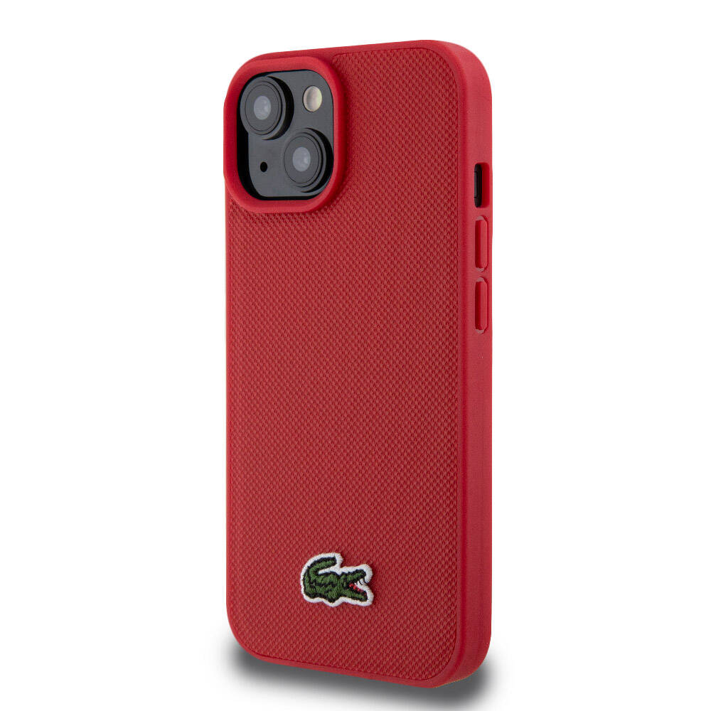 Apple iPhone 15 Uyumlu Kılıf Lacoste Orjinal Lisanslı PU Pike Desenli Arka Yüzey İkonik Timsah Dokuma Logolu Kapak - 22