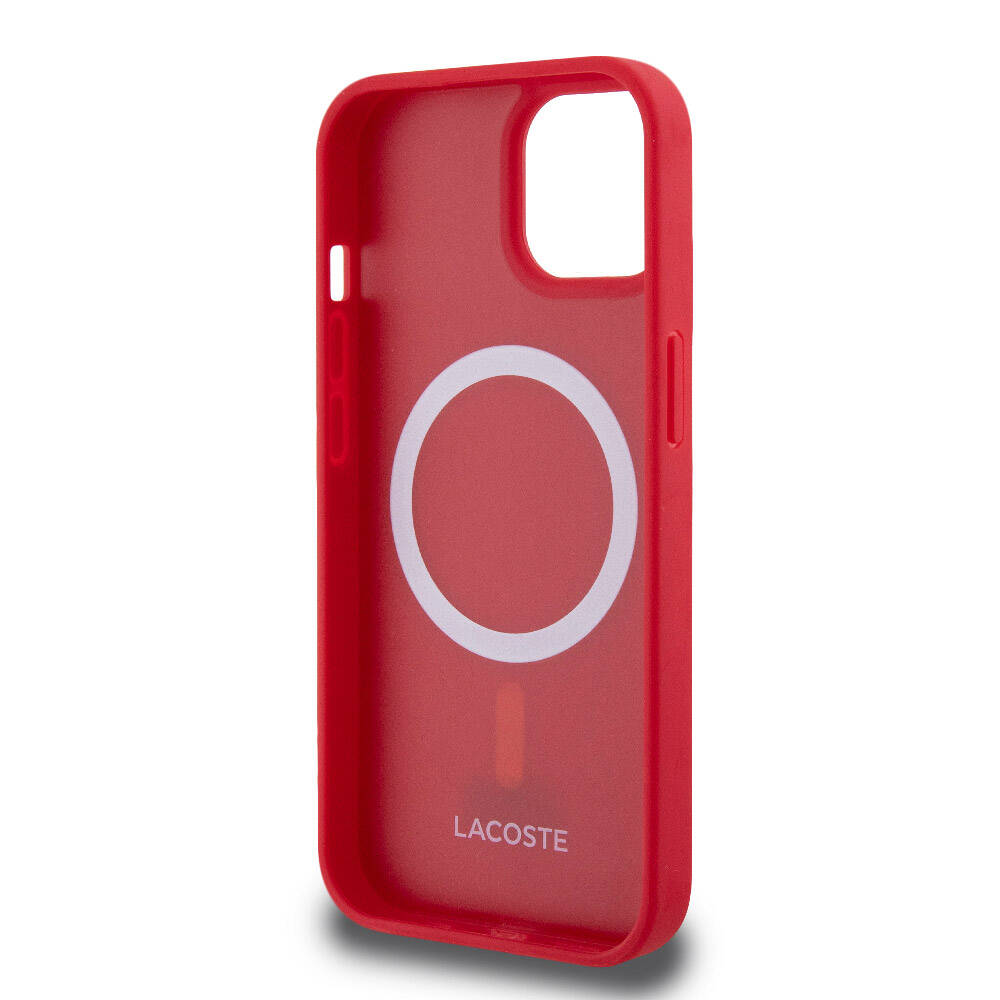 Apple iPhone 15 Uyumlu Kılıf Lacoste Orjinal Lisanslı PU Pike Desenli Arka Yüzey İkonik Timsah Dokuma Logolu Kapak - 27