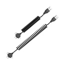 Wiwu Spiral Tasarımlı Micro Type-C ve Lightning 3in1 Spring Spiral Kablo 1m - 5