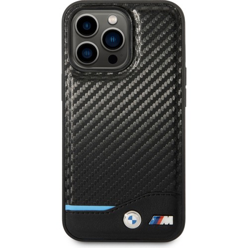 Apple iPhone 14 Pro Max Uyumlu Kılıf BMW PU Deri Ve Karbon Dizayn Kapak