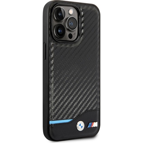 Apple iPhone 14 Pro Max Uyumlu Kılıf BMW PU Deri Ve Karbon Dizayn Kapak