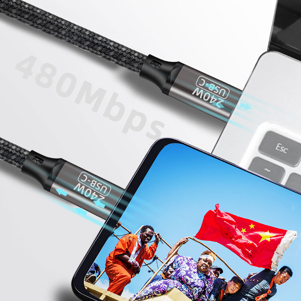 Qgeem QG02 Type-C to Type-C PD3.1 Data Kablosu 240W 480Mbps 3 Metre - 9