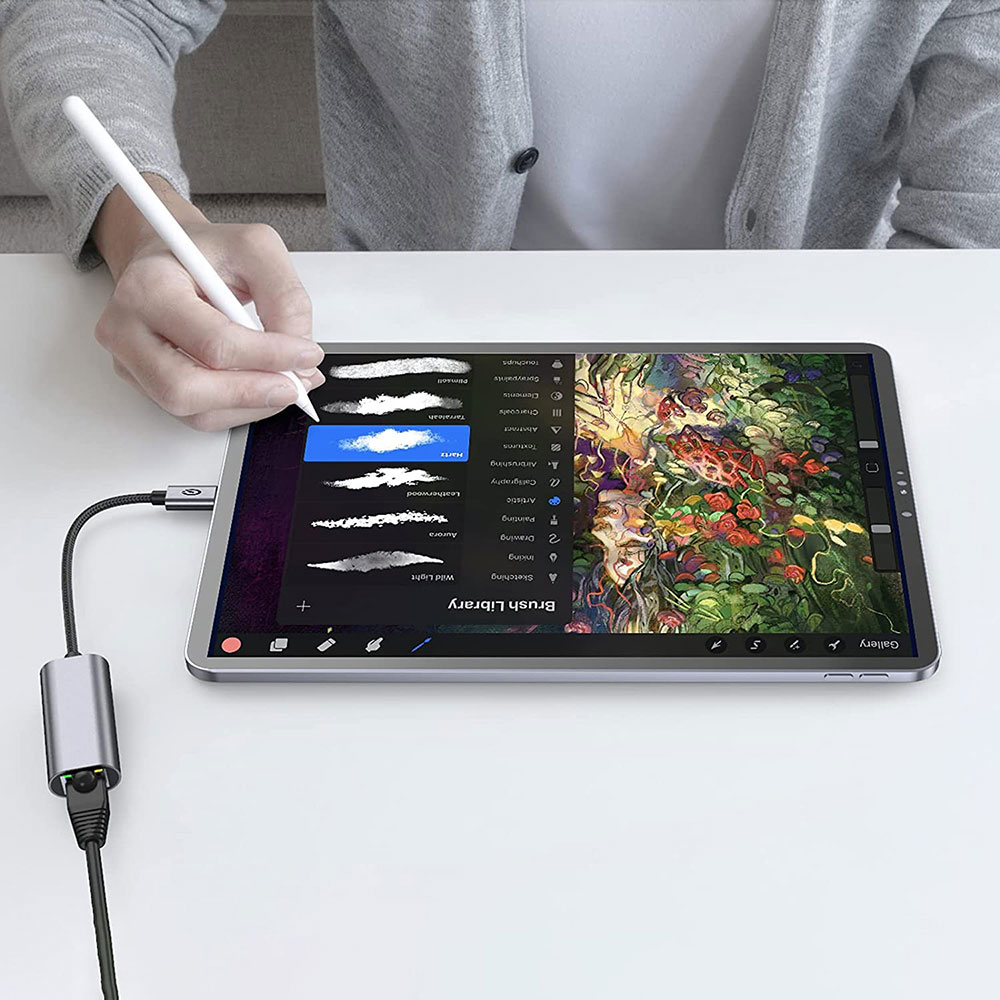 Qgeem QG04 Type-C to RJ45 Ethernet Dönüştürücü Kablo 1024Mbps 22cm - 4