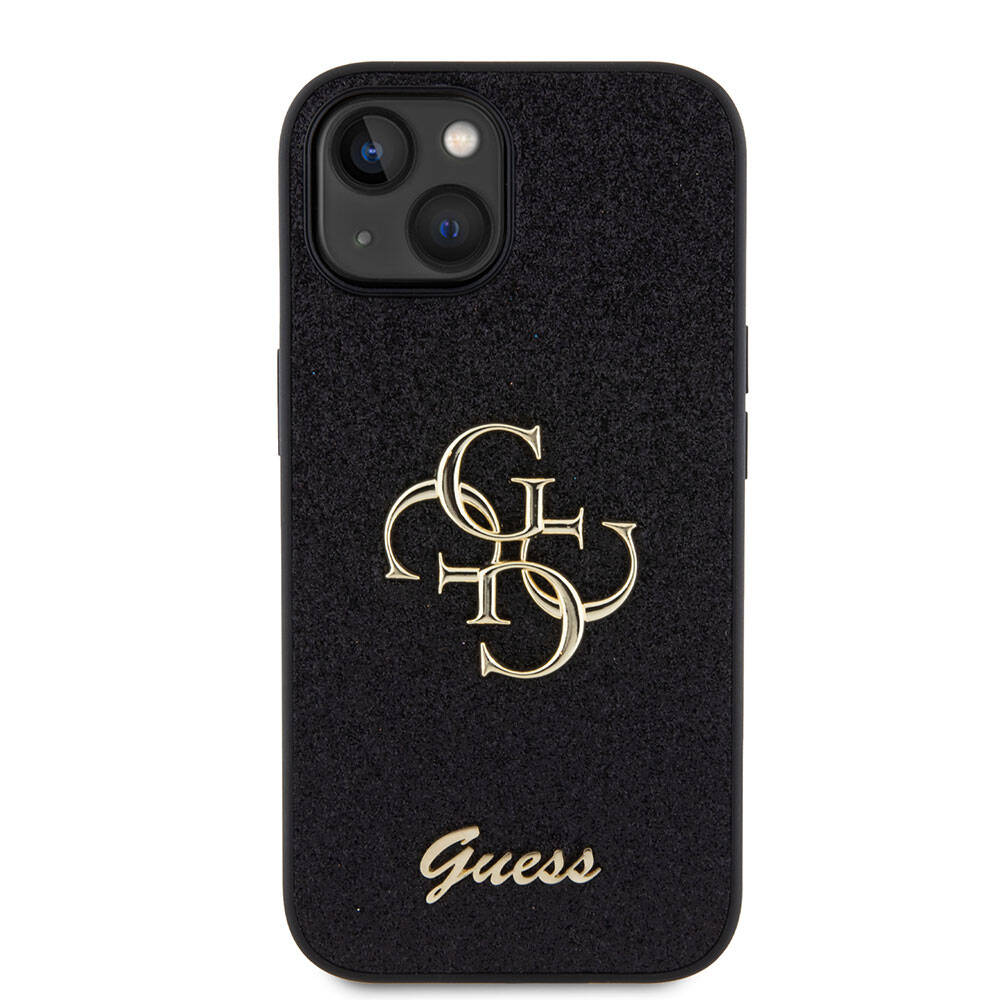 Apple iPhone 15 Uyumlu Kılıf Guess Orjinal Lisanslı 4G Büyük Metal Logolu Glitter Kapak - 2
