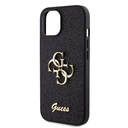 Apple iPhone 15 Uyumlu Kılıf Guess Orjinal Lisanslı 4G Büyük Metal Logolu Glitter Kapak - 4