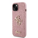 Apple iPhone 15 Uyumlu Kılıf Guess Orjinal Lisanslı 4G Büyük Metal Logolu Glitter Kapak - 15