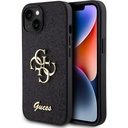 Apple iPhone 15 Uyumlu Kılıf Guess Orjinal Lisanslı 4G Büyük Metal Logolu Glitter Kapak
