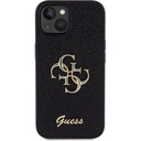 Apple iPhone 15 Uyumlu Kılıf Guess Orjinal Lisanslı 4G Büyük Metal Logolu Glitter Kapak