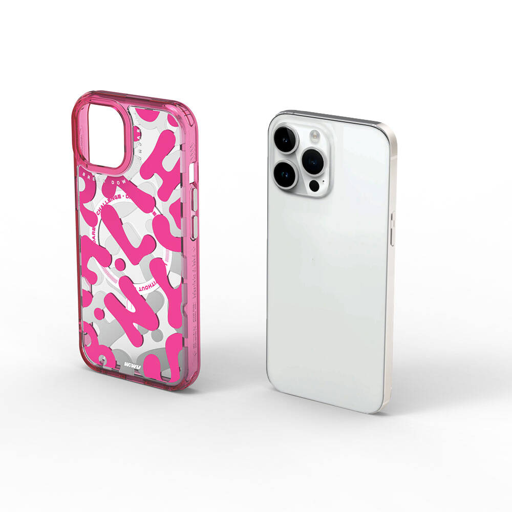 Apple iPhone 15 Pro Max Uyumlu Kılıf Magsafe Şarj Özellikli Boya Desenli Wiwu Fluorescent G Serisi Kapak - 18