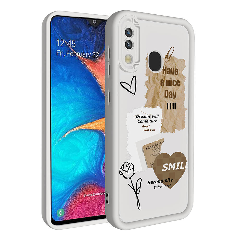 Samsung Galaxy A20 Uyumlu Kılıf Kamera Korumalı Baskılı Arka Yüzey Zore Klas Kapak - 1