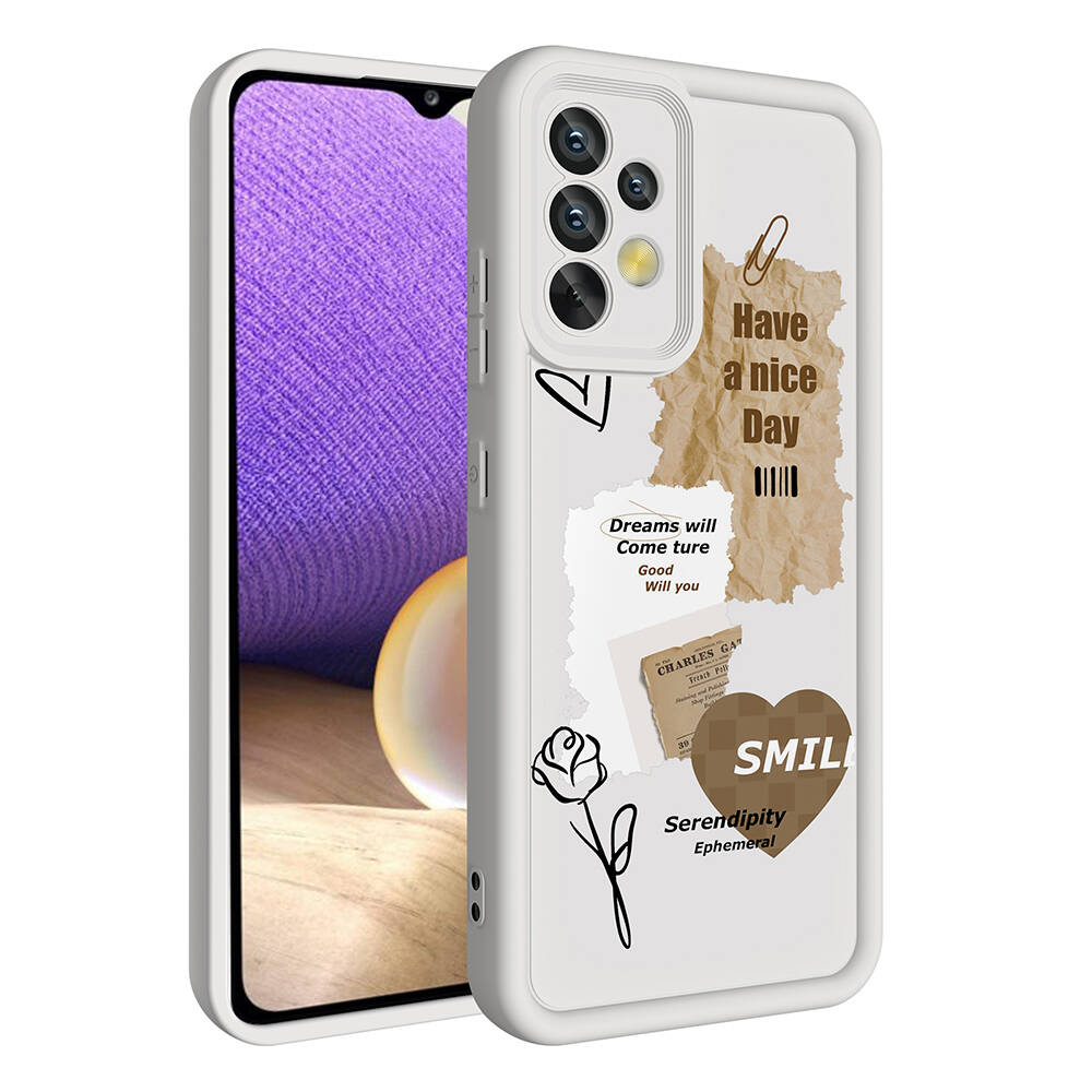 Samsung Galaxy A32 4G Uyumlu Kılıf Kamera Korumalı Baskılı Arka Yüzey Zore Klas Kapak - 1