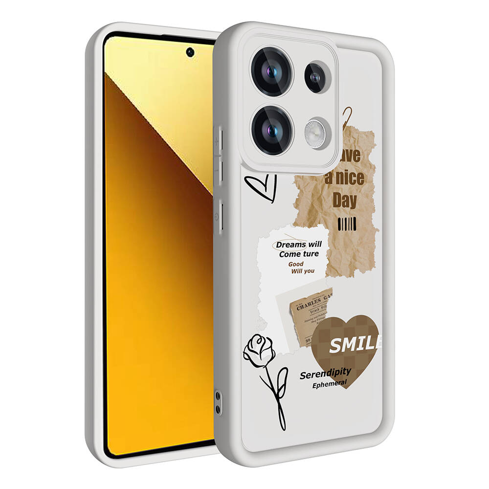 Xiaomi Redmi Note 13 4G Kılıf Kamera Korumalı Baskılı Arka Yüzey Zore Klas Kapak - 1