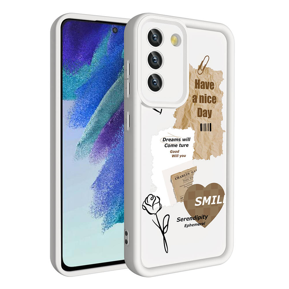 Samsung Galaxy S21 FE Uyumlu Kılıf Kamera Korumalı Baskılı Arka Yüzey Zore Klas Kapak - 1