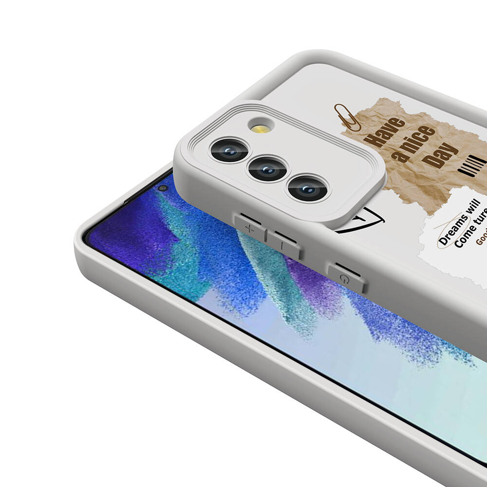 Samsung Galaxy S21 FE Uyumlu Kılıf Kamera Korumalı Baskılı Arka Yüzey Zore Klas Kapak - 5